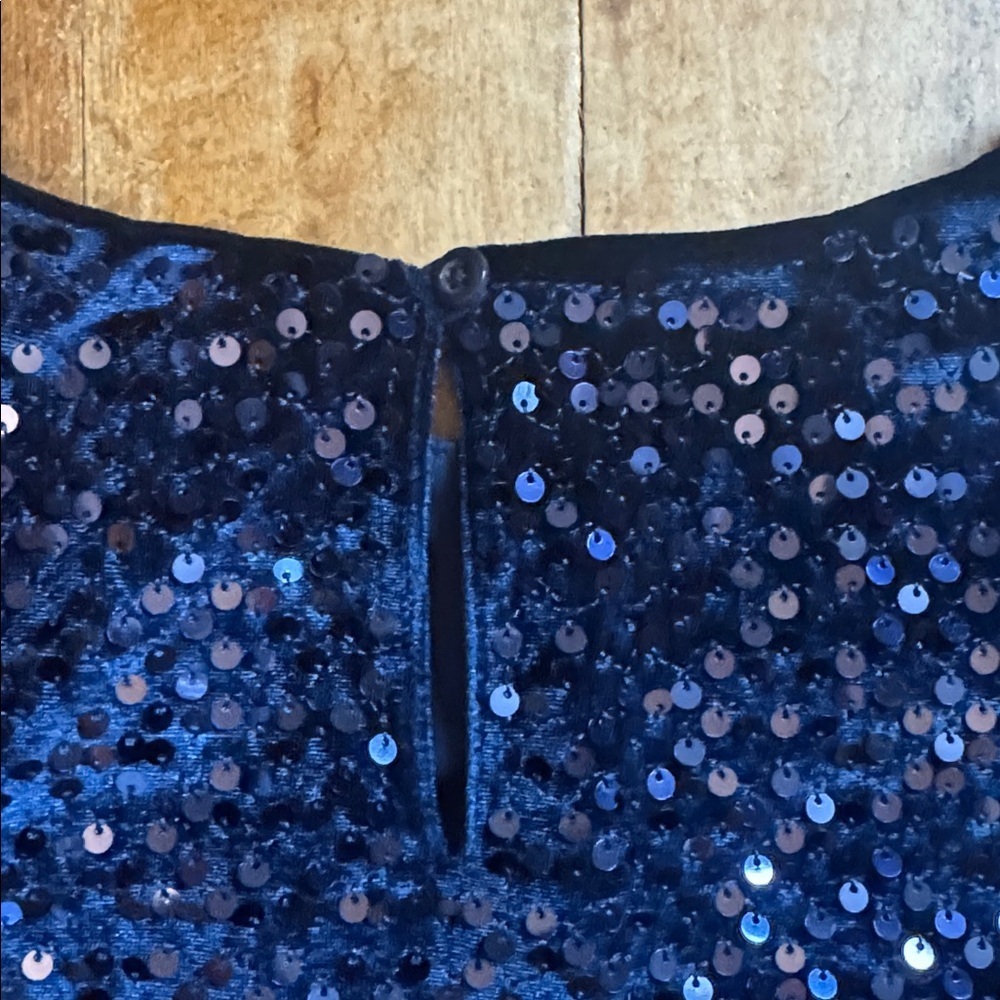 Little Stitches dress size 6 to 7 Blue velvet Sequin dress special occasion - Picture 6 of 6